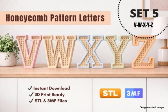 Elevating Personal Branding with Honeycomb Pattern Letters SET 5