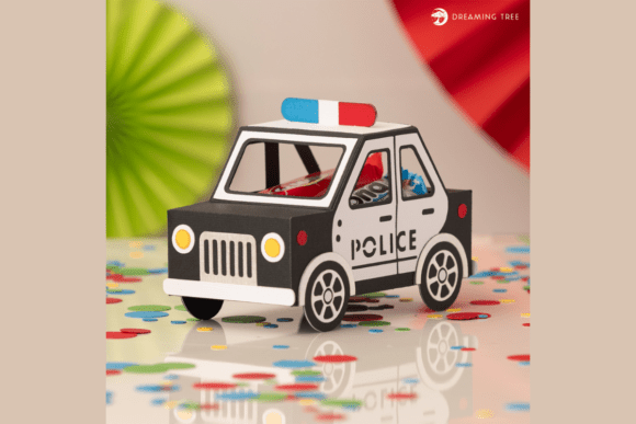 Police Car Favor Box SVG for Fun Parties