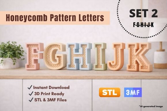 Unlocking Modern Decor: A Guide to 3D Printed Honeycomb Pattern Letters (F–K)