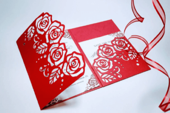 Wedding Roses Tri Fold Pocket Card Guide